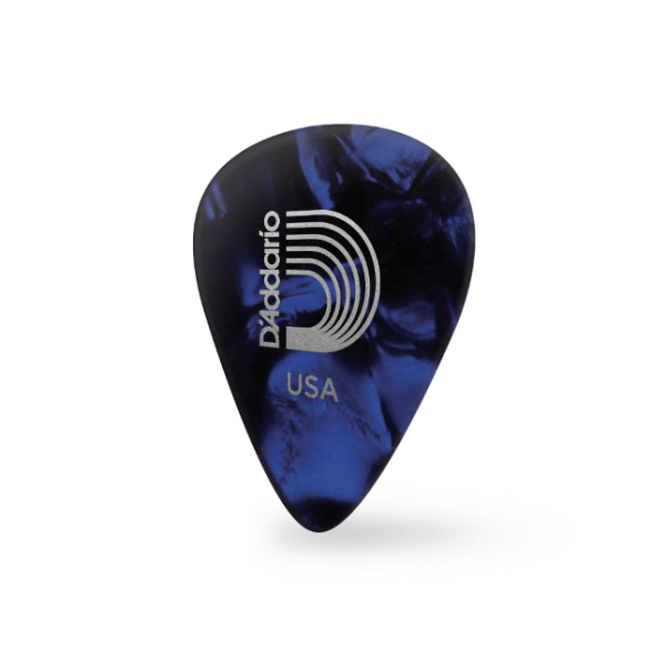 D'Addario Blue Pearl Zelluloid-Gitarren-Picks, 10er-Packung, Medium